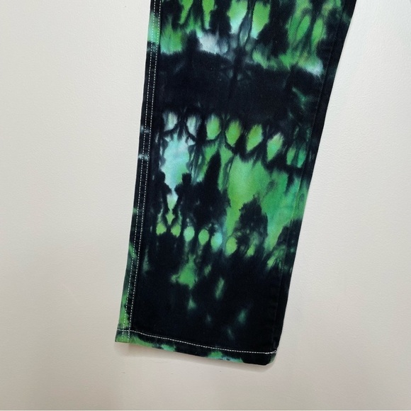 AMI ALEXANDRE MATTIUSSI Alex Jeans Wide Leg Low Rise Tie Dye Rigid Denim Size 27 - Picture 10 of 11